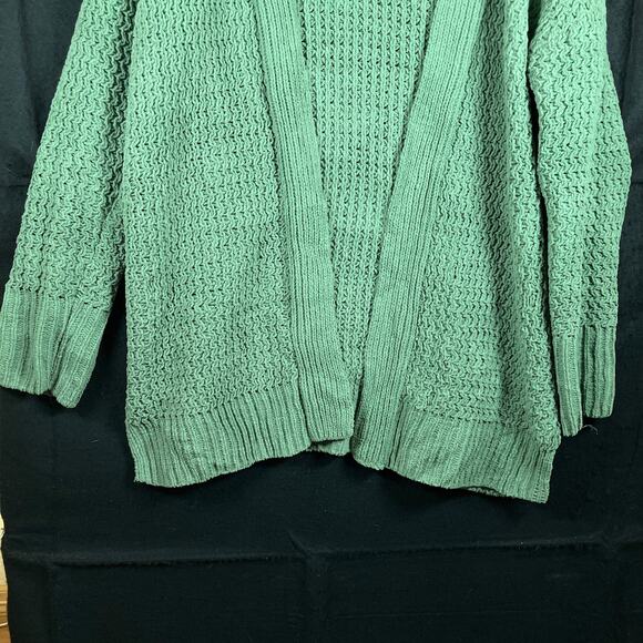 Sonoma Womens Sweater Green Knit Cardigan Open Front Large - Picture 3 of 12